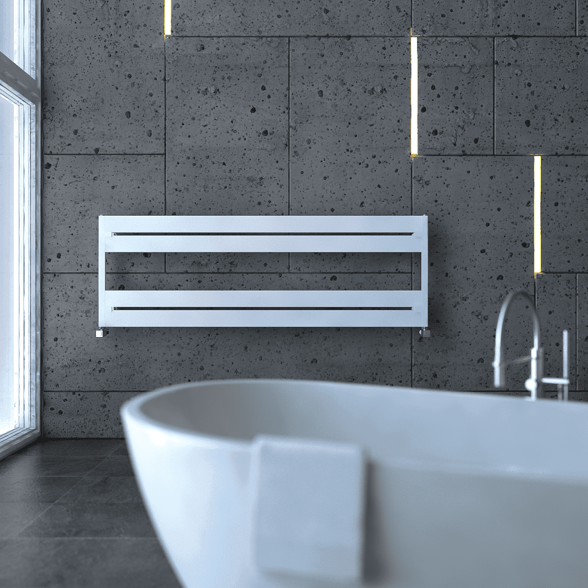 Carisa Mack Bath H Aluminium Heated Towel Rail – White