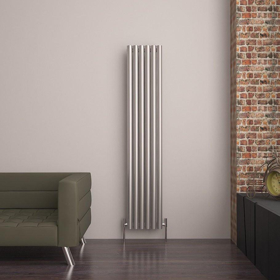 Carisa Mistral Stainless Steel Designer Radiator – Satin Polished, vertical