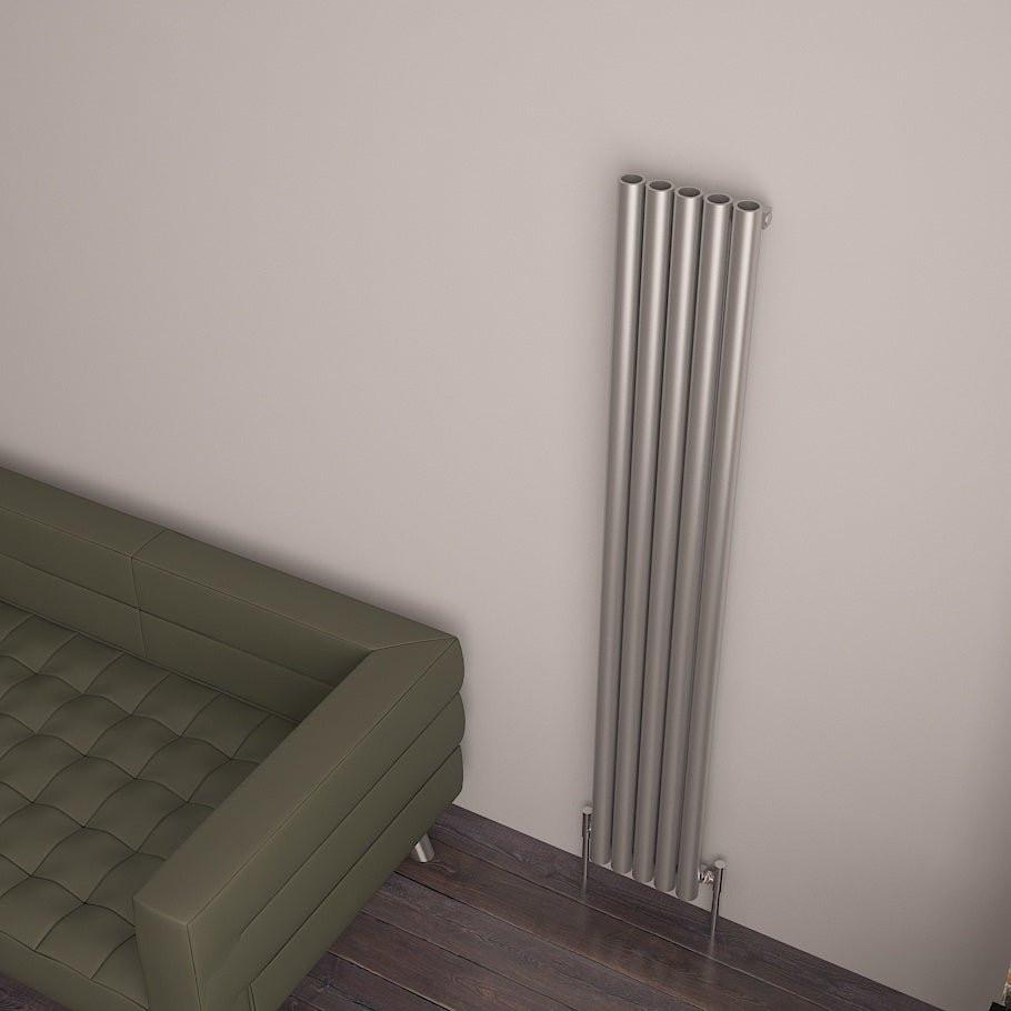 Carisa Mistral Stainless Steel Designer Radiator – Satin Polished, vertical