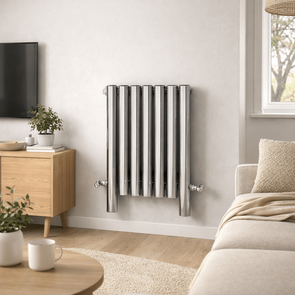 Carisa Mistral F Stainless Steel Designer Radiator – Mirror Polished, horizontal