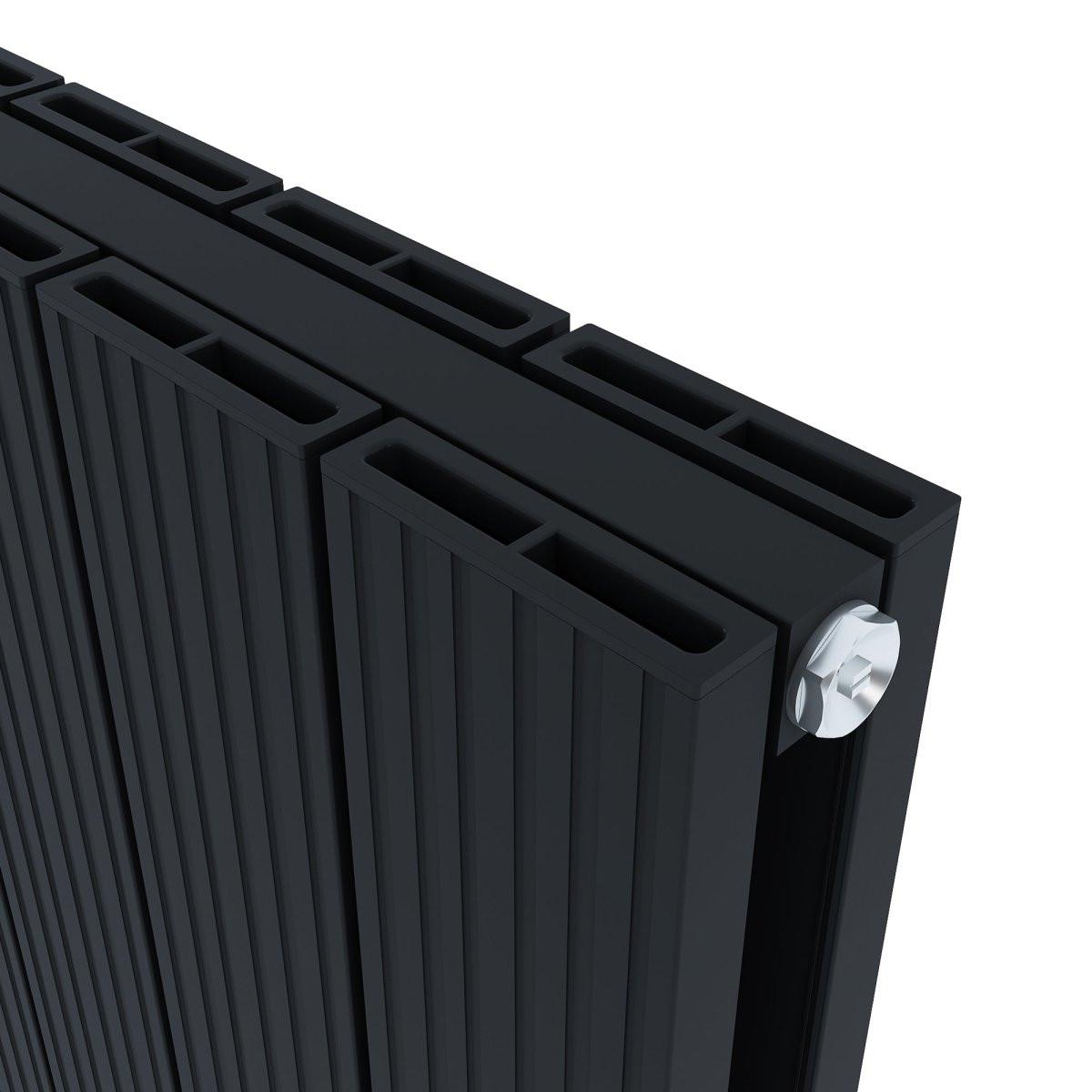 Carisa Monza Double (Reverse Side Nemo) Aluminium Designer Radiator – Black