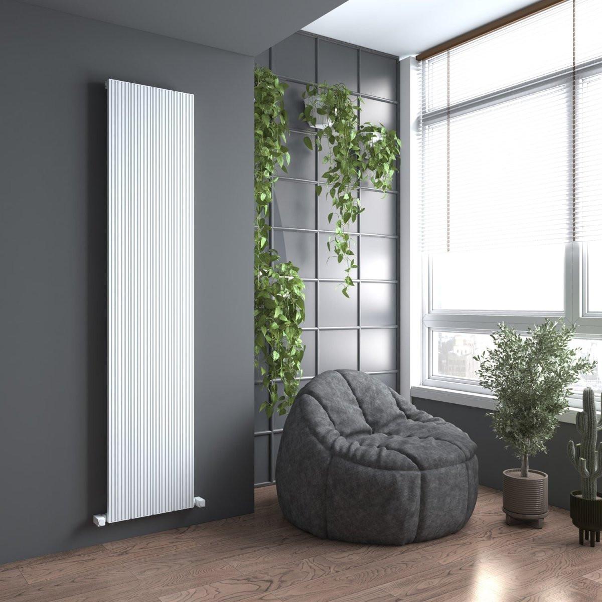 Carisa Monza Double (Reverse Side Nemo) Aluminium Designer Radiator – White, vertical