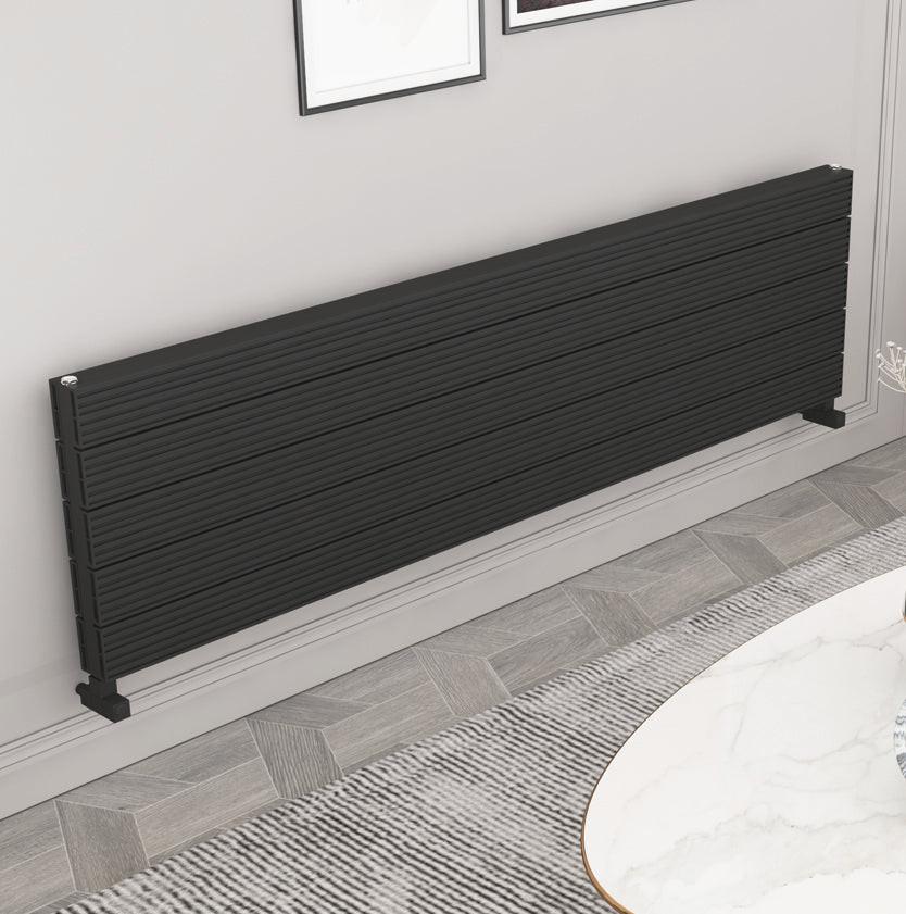 Carisa Monza Double XL Aluminium Designer Radiator – Black, horizontal