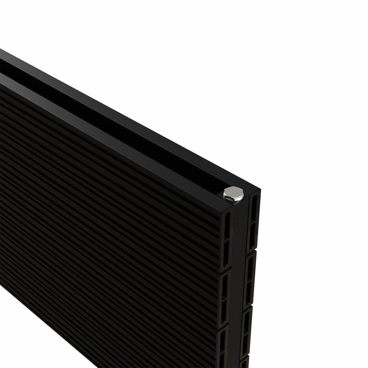 Carisa Monza Double XL Aluminium Designer Radiator – Black, horizontal