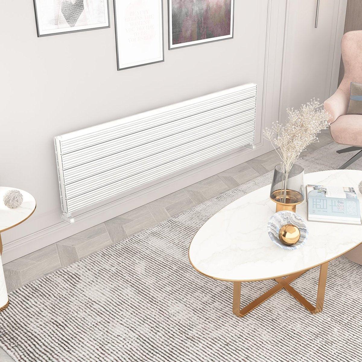 Carisa Monza Double XL Aluminium Designer Radiator – White, horizontal