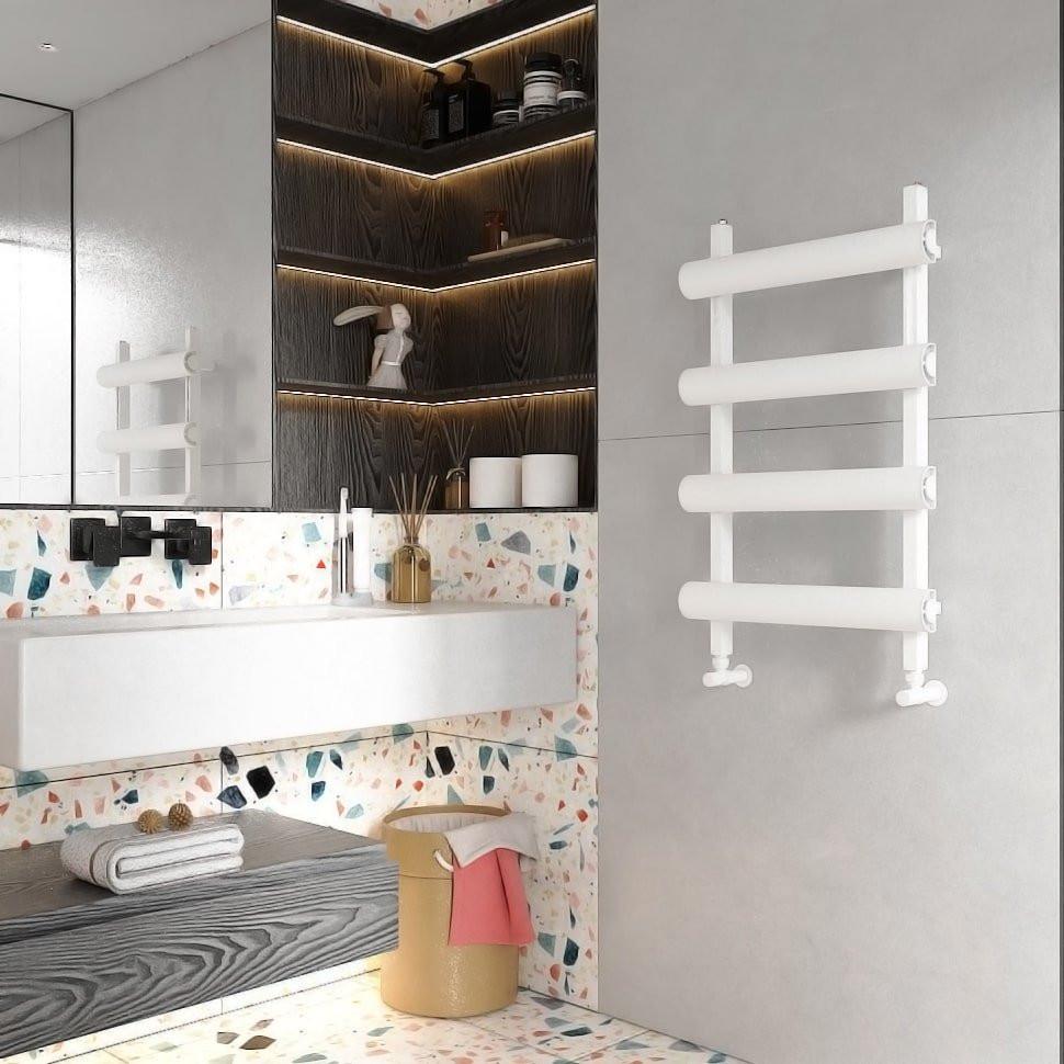 Carisa Moon Aluminium Heated Towel Rail – White