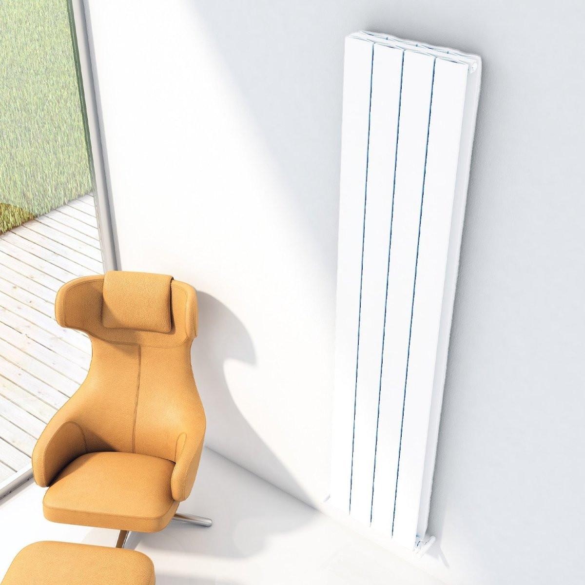 Carisa Moscow Aluminium Designer Radiator – White, vertical
