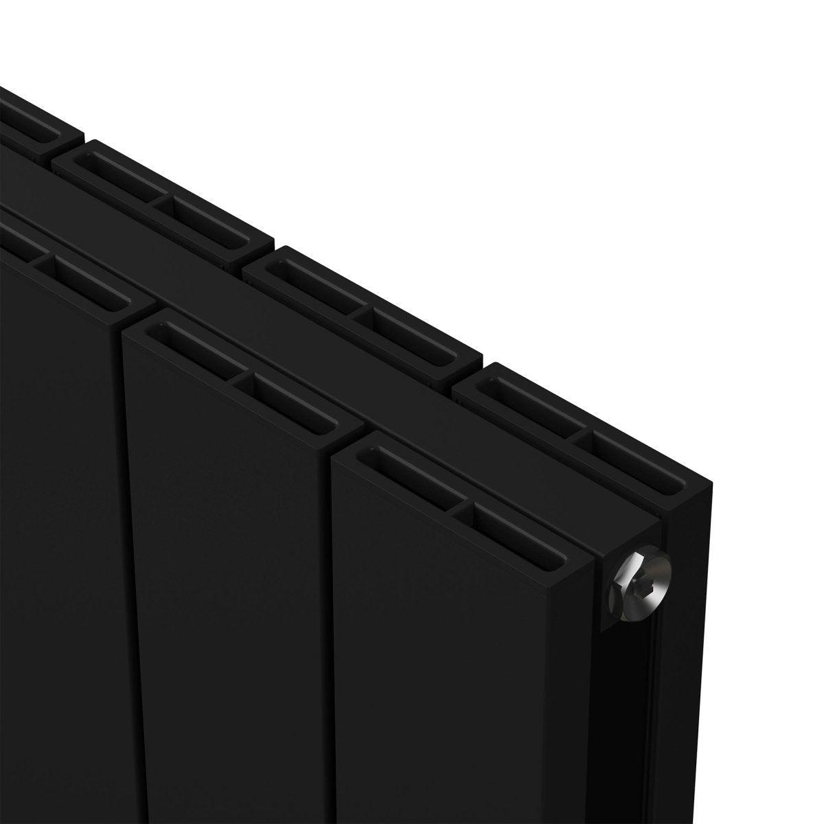 Carisa Nemo Double (Reverse Side Monza) Aluminium Designer Radiator – Black