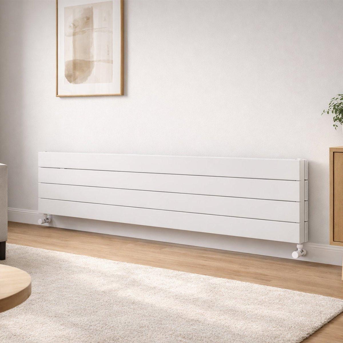 Carisa Nemo Double XL Aluminium Designer Radiator – White, horizontal