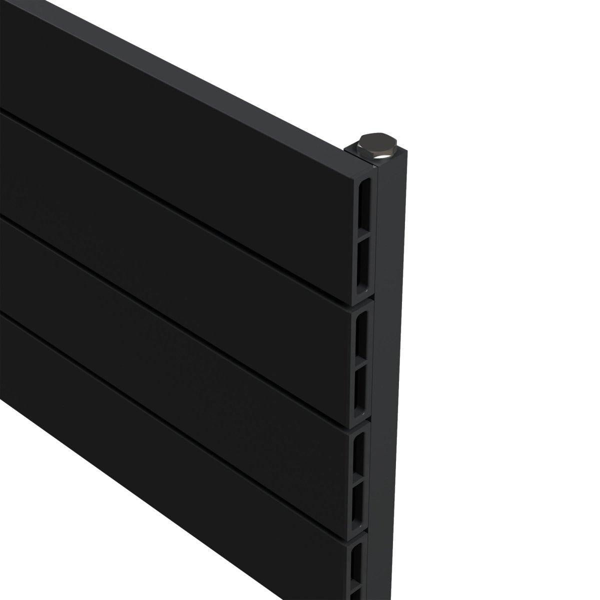 Carisa Nemo Double XL Aluminium Designer Radiator – Black, horizontal