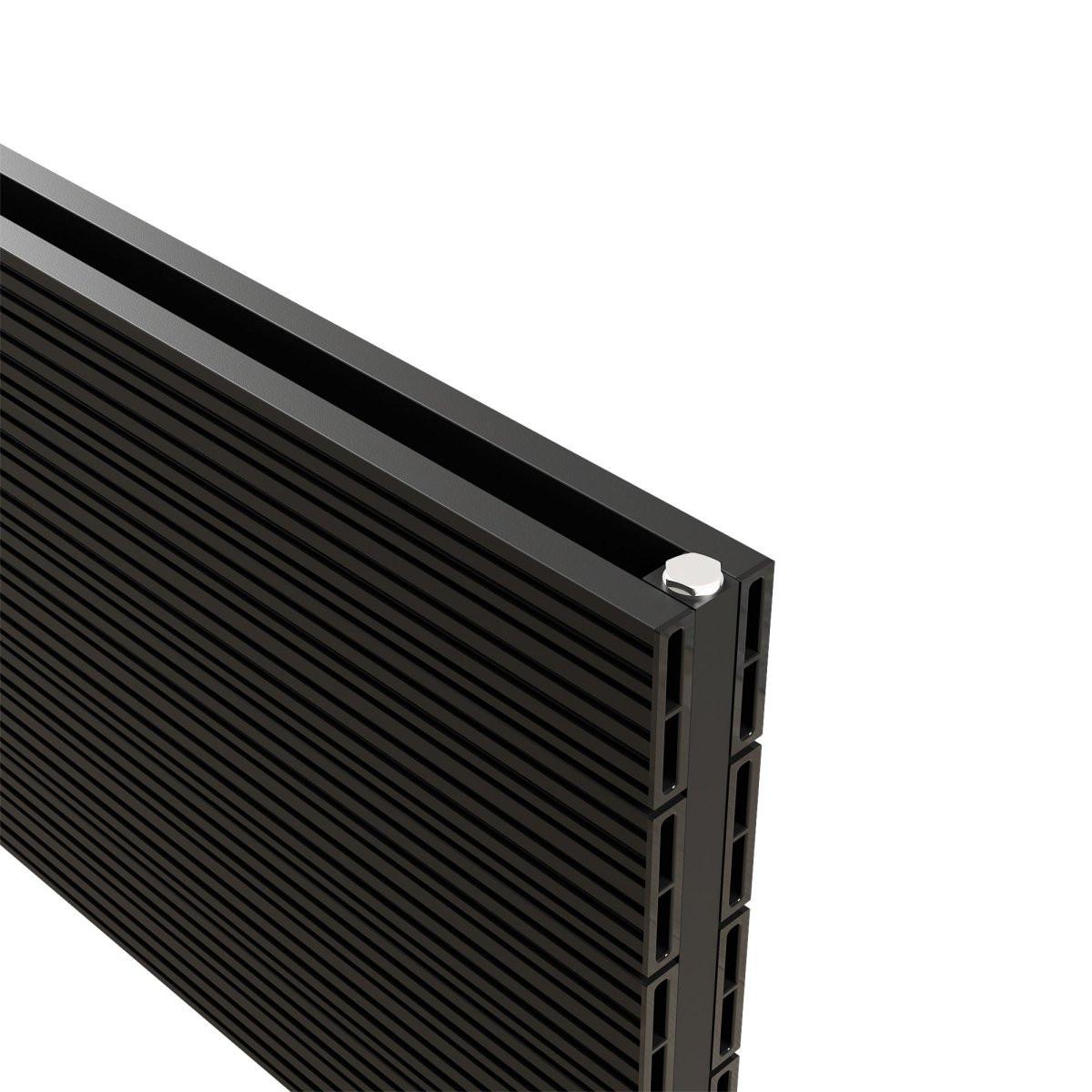Carisa Nemo Double XL Aluminium Designer Radiator – Black, horizontal