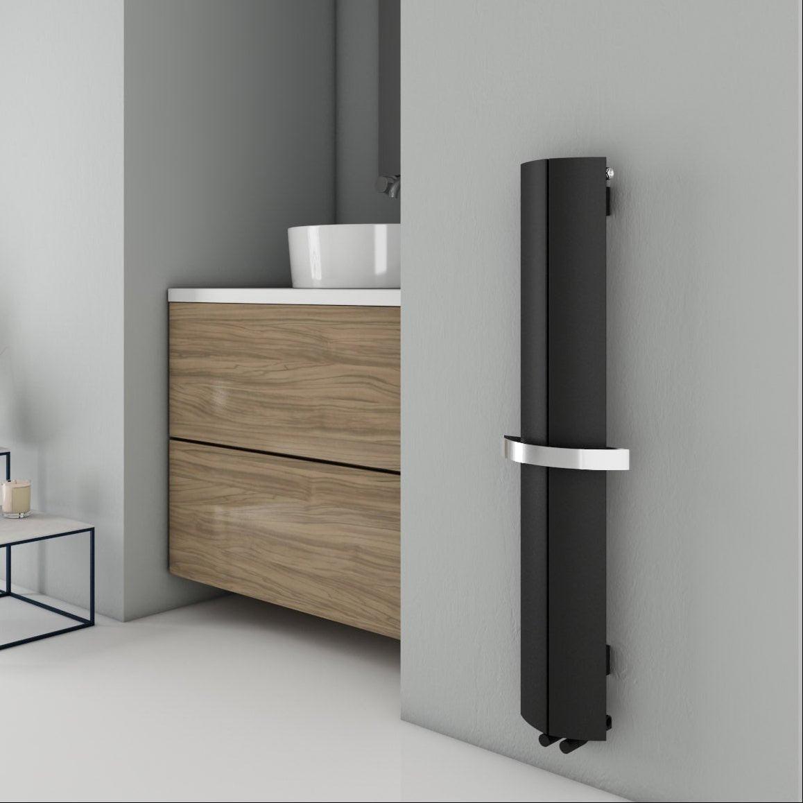 Carisa Nixie Bath Aluminium Heated Towel Rail – Black