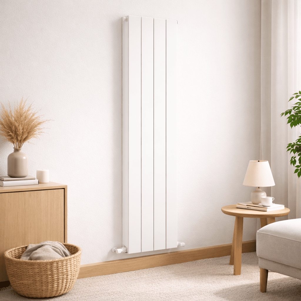 Carisa Otto Aluminium Designer Radiator – White, vertical