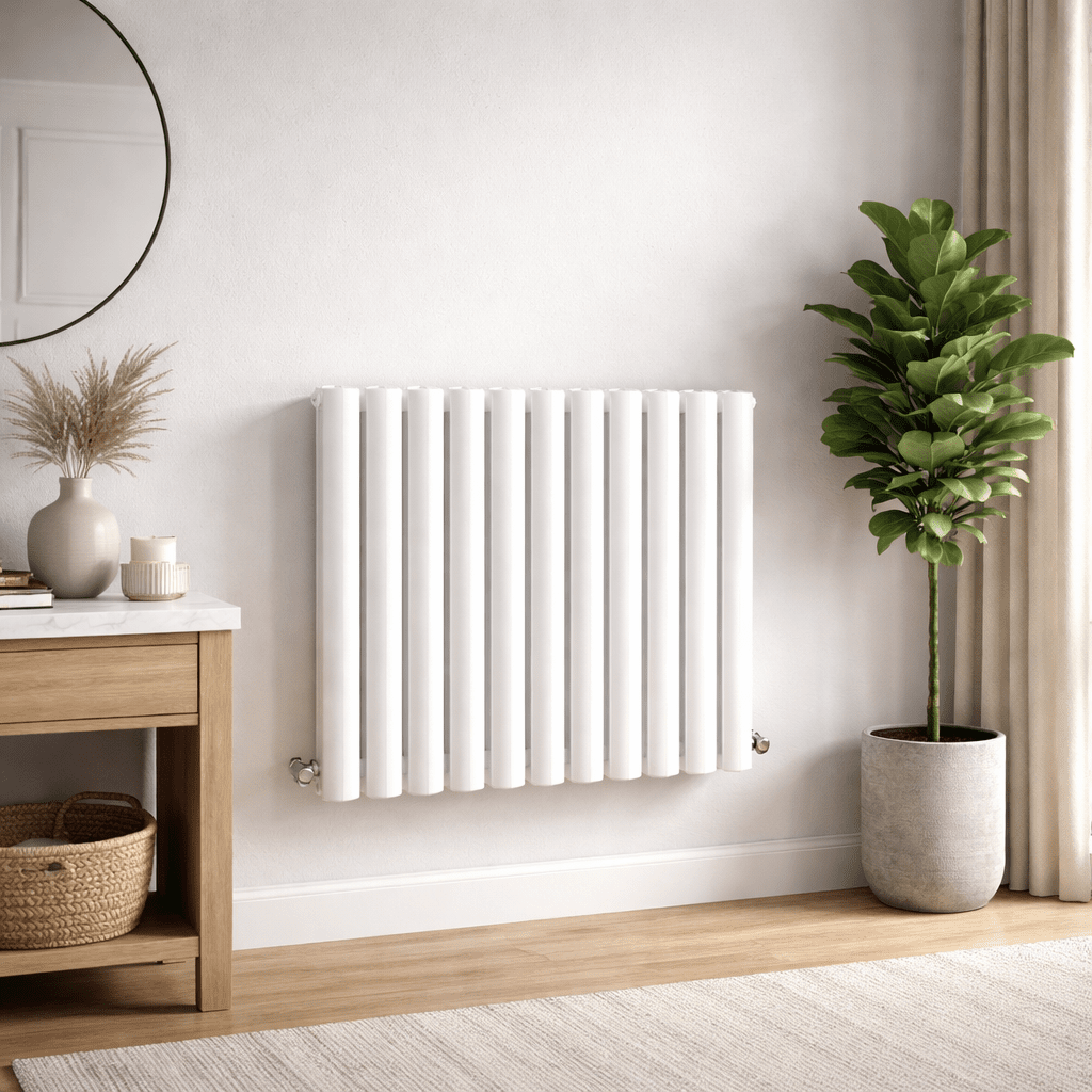 Carisa Otto Aluminium Designer Radiator – White, horizontal