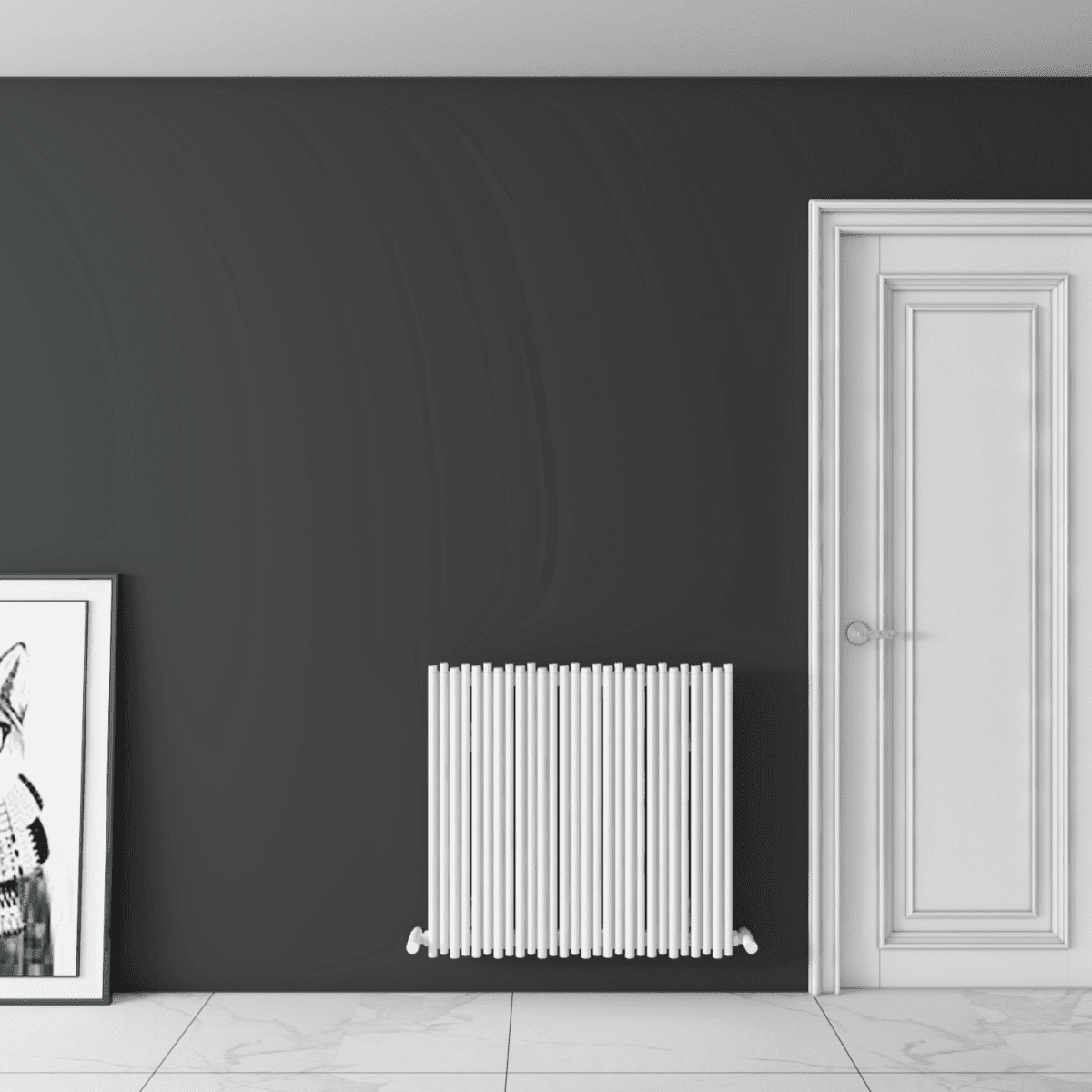 Carisa Pipette Aluminium Designer Radiator – White, horizontal