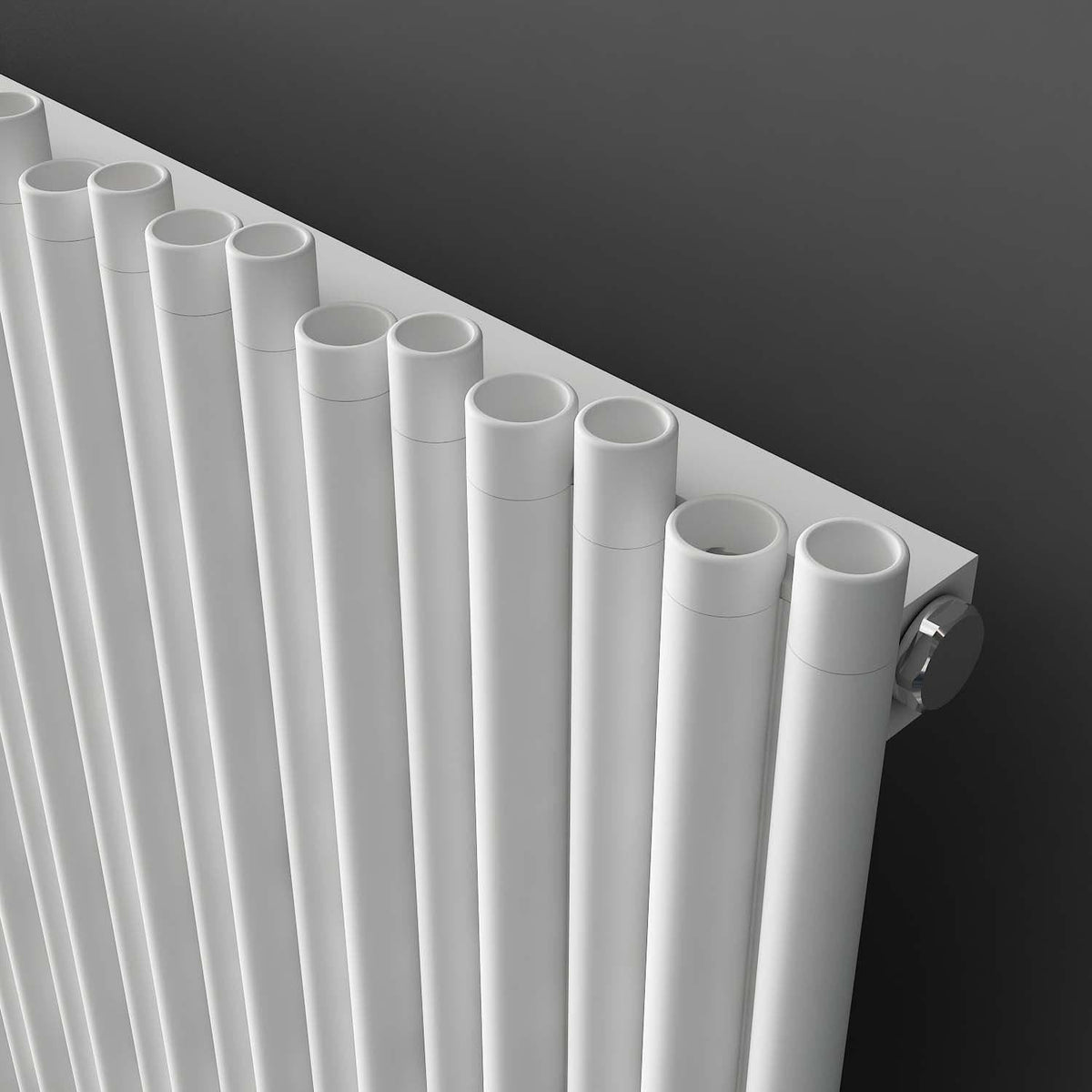 Carisa Pipette Aluminium Designer Radiator – White, horizontal