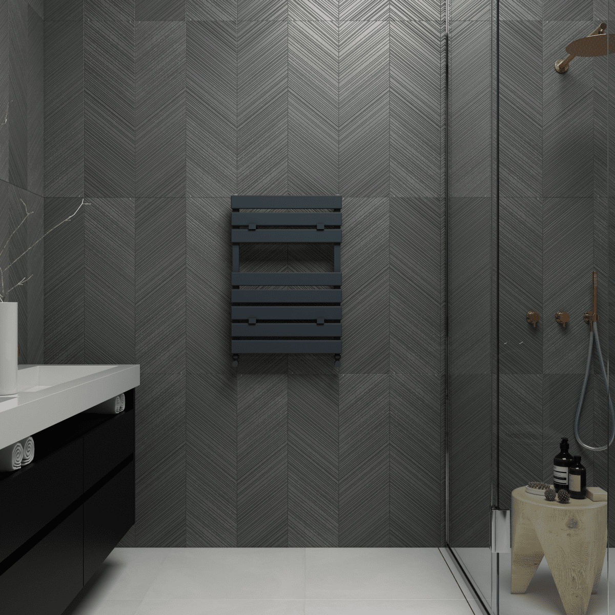 Carisa Plata Bath Aluminium Heated Towel Rail – Anthracite
