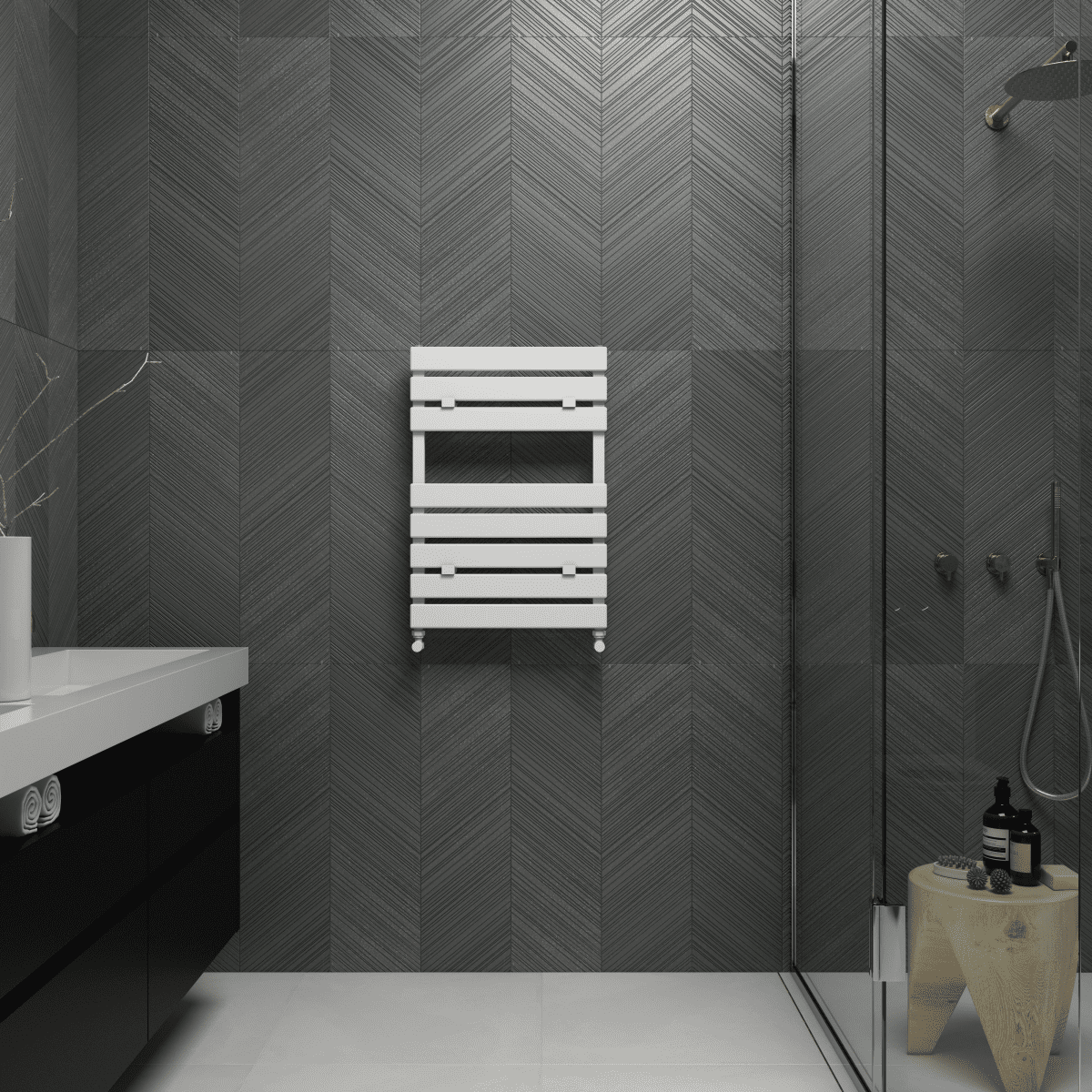 Carisa Plata Bath Aluminium Heated Towel Rail – White