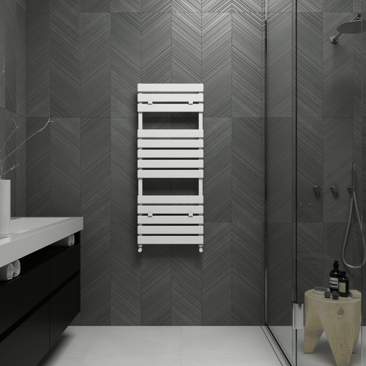 Carisa Plata Bath Aluminium Heated Towel Rail – White