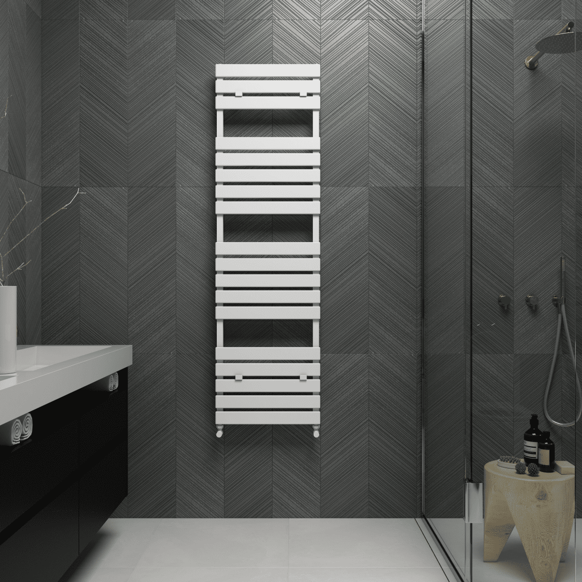 Carisa Plata Bath Aluminium Heated Towel Rail – White
