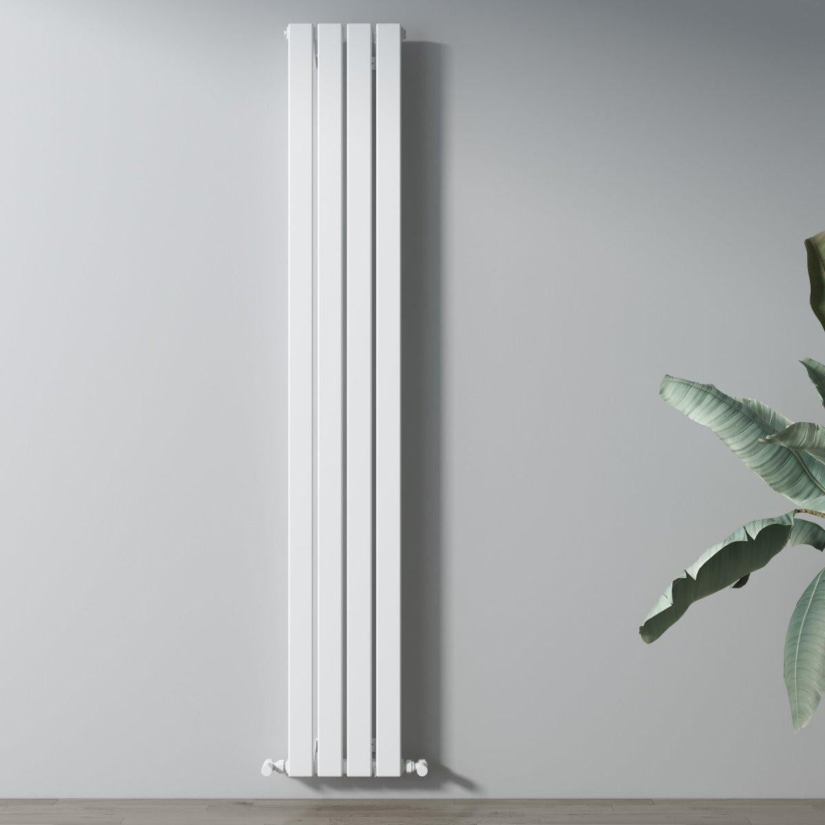 Carisa Plata Aluminium Designer Radiator – White, vertical
