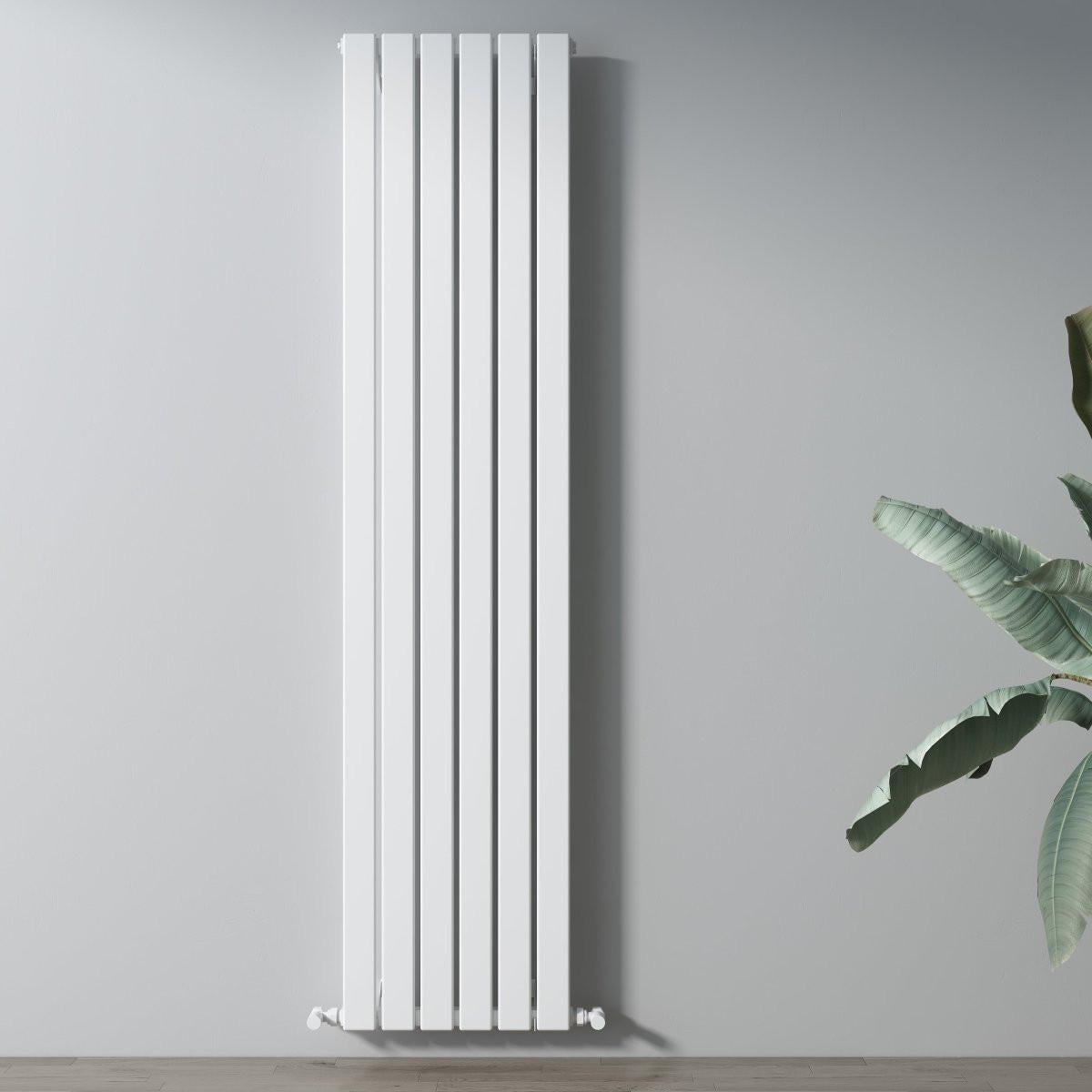 Carisa Plata Aluminium Designer Radiator – White, vertical