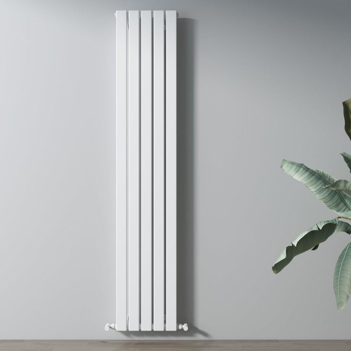 Carisa Plata Aluminium Designer Radiator – White, vertical