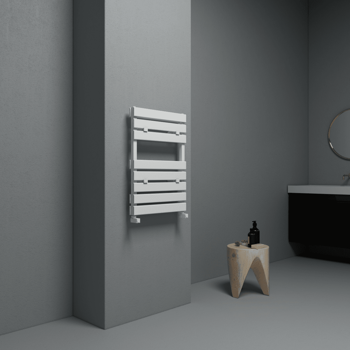 Carisa Plata Double Bath Aluminium Heated Towel Rail – White