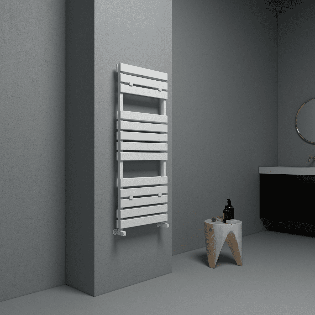 Carisa Plata Double Bath Aluminium Heated Towel Rail – White