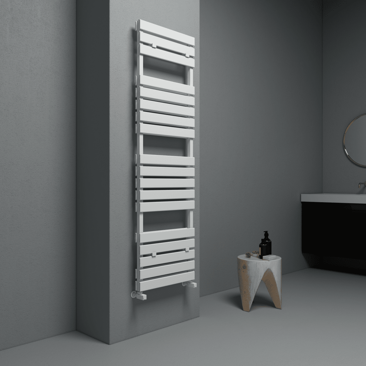 Carisa Plata Double Bath Aluminium Heated Towel Rail – White