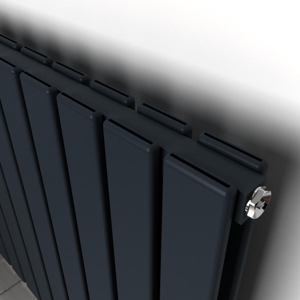 Carisa Plata Aluminium Designer Radiator – Anthracite, horizontal