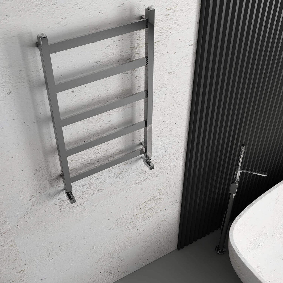 Carisa Quadrata Stainless Steel Heated Towel Rail – Mirror Polished