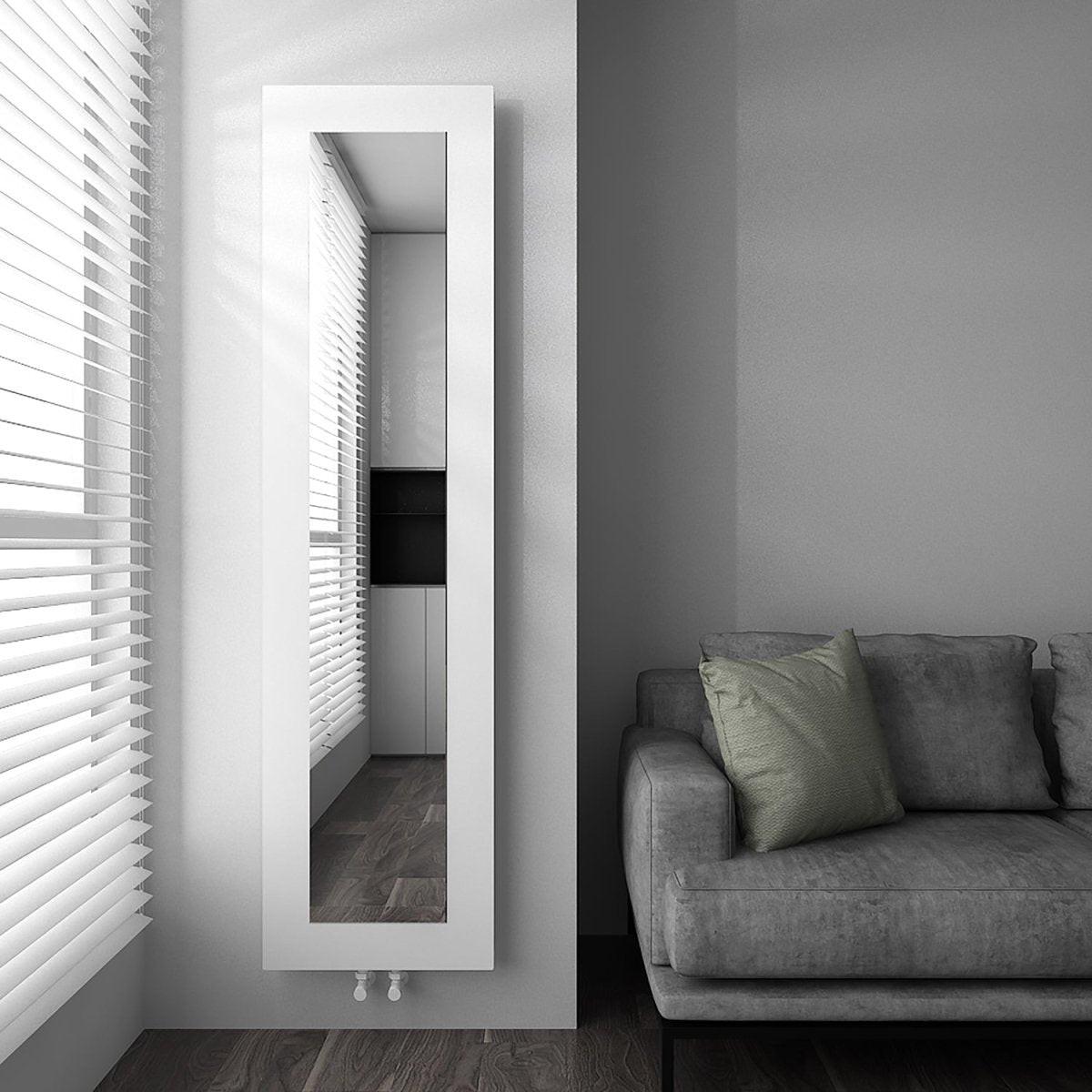 Carisa Quadro Aluminium Designer Radiator – White, vertical