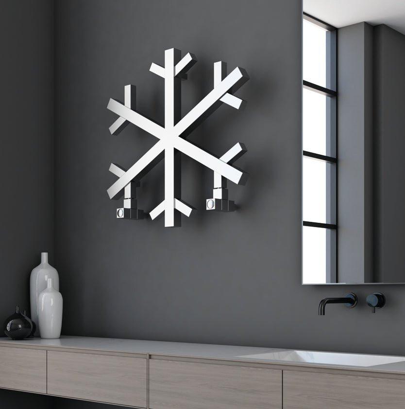 Carisa Snowflake Stainless Steel Heated Towel Rail – Mirror Polished