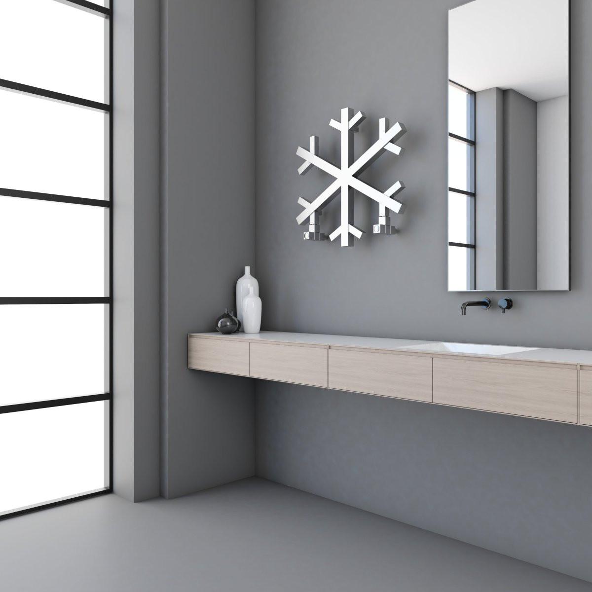 Carisa Snowflake Stainless Steel Heated Towel Rail – Mirror Polished
