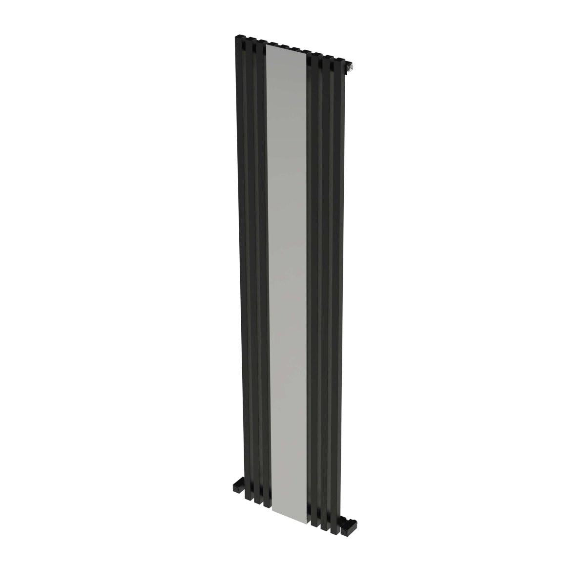 Carisa Sophia Mirror Aluminium Designer Radiator – Black, vertical
