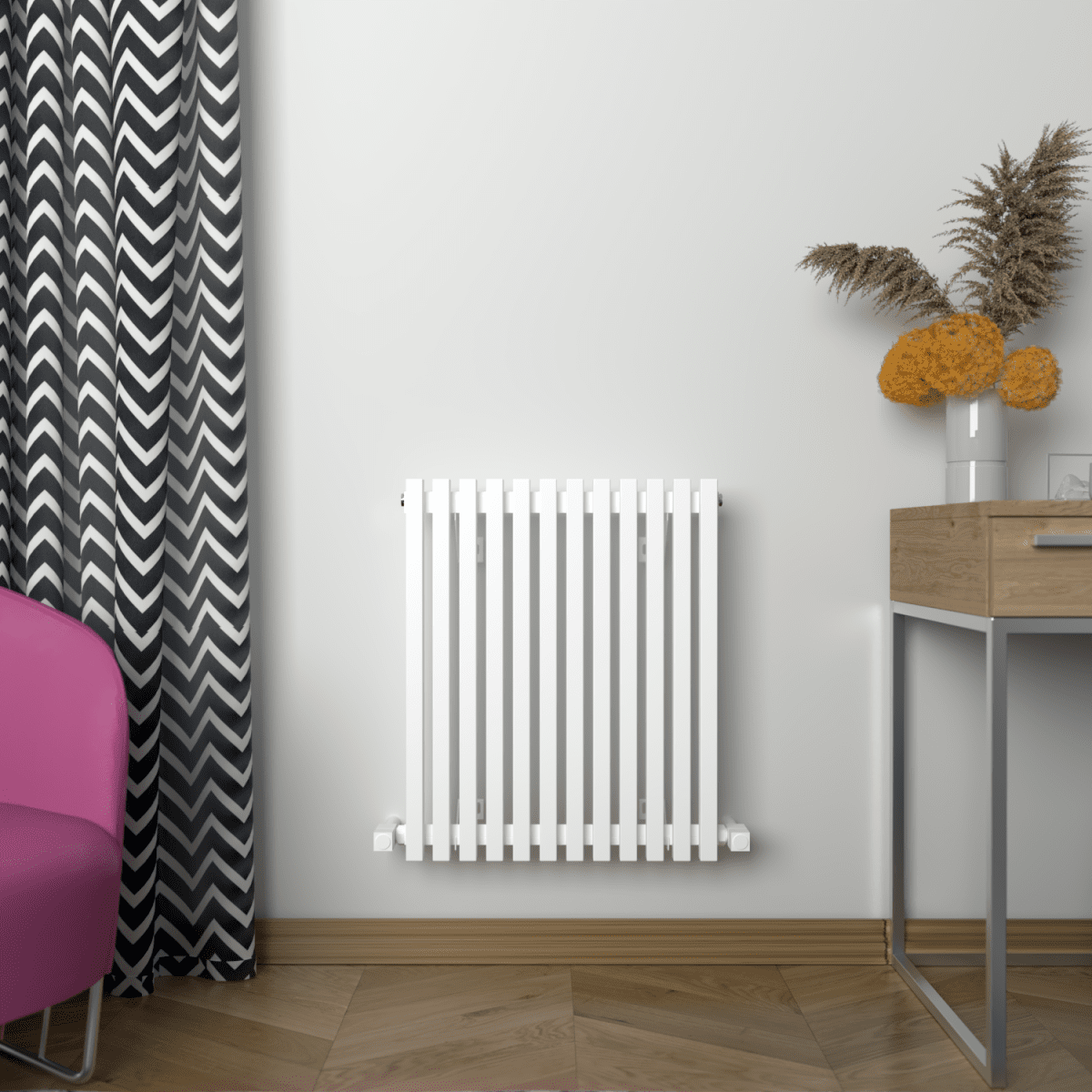 Carisa Sophia Aluminium Designer Radiator – White, horizontal