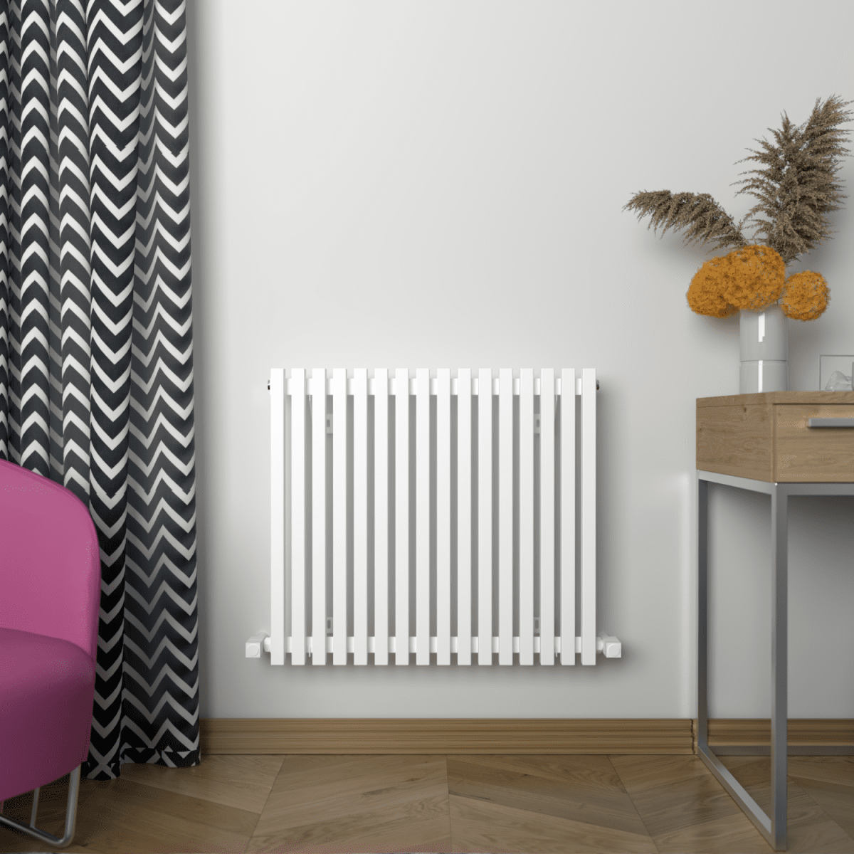 Carisa Sophia Aluminium Designer Radiator – White, horizontal