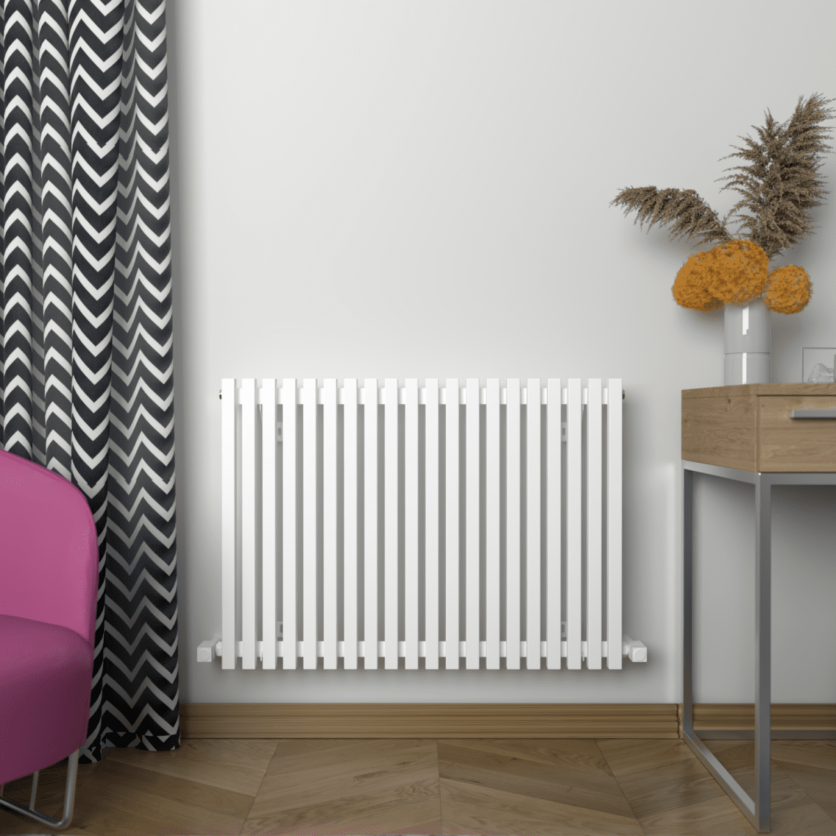 Carisa Sophia Aluminium Designer Radiator – White, horizontal