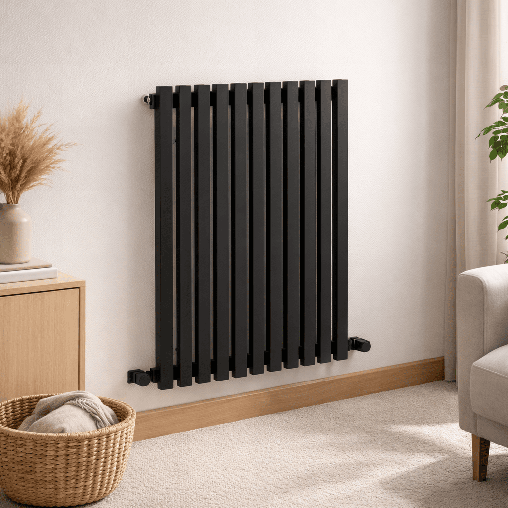 Carisa Sophia Aluminium Designer Radiator – Black, horizontal