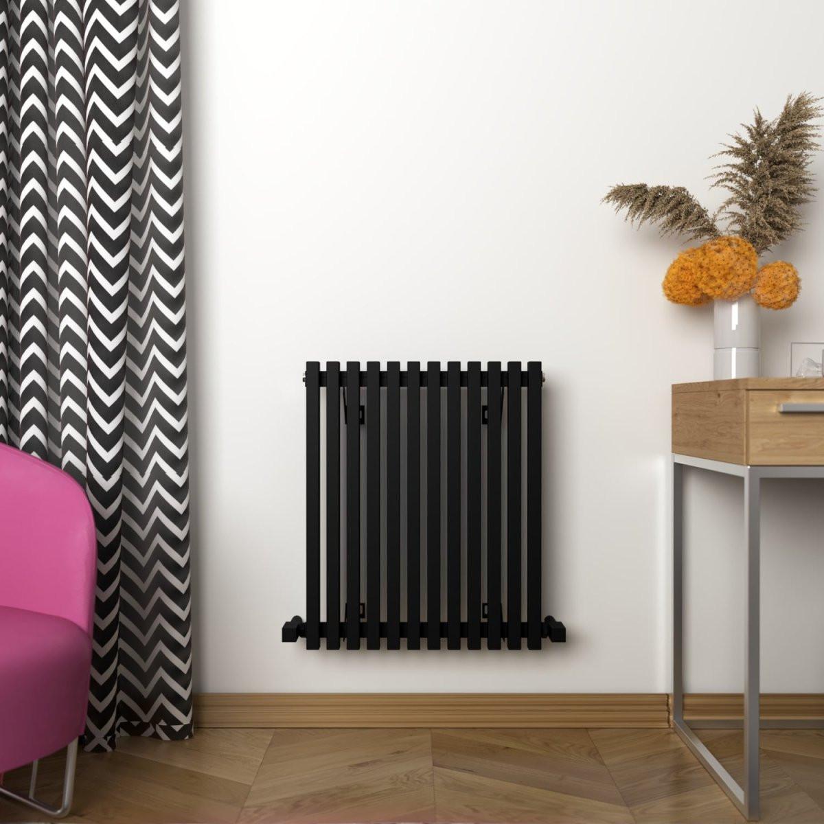 Carisa Sophia Aluminium Designer Radiator – Black, horizontal