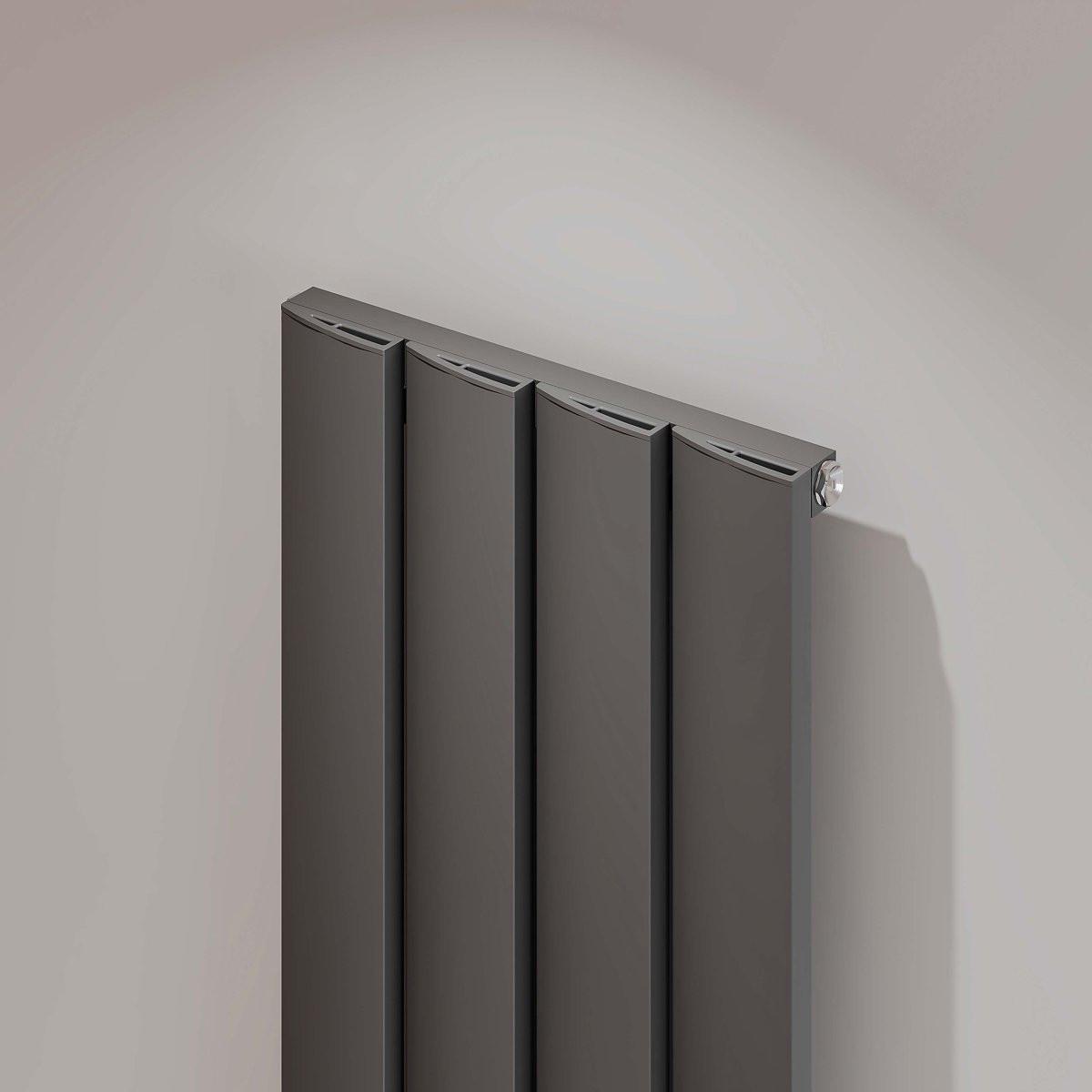 Carisa Step Aluminium Designer Radiator – Anthracite, vertical