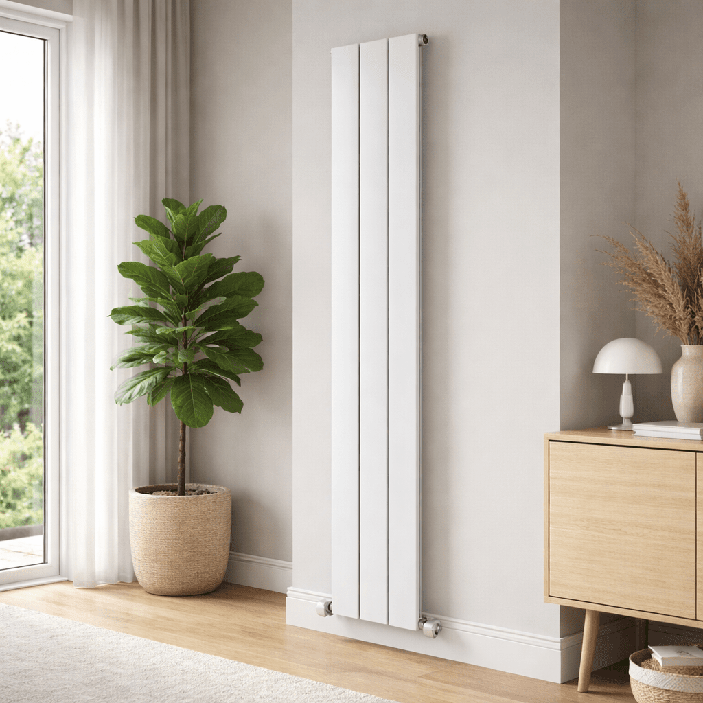 Carisa Step Aluminium Designer Radiator – White, vertical