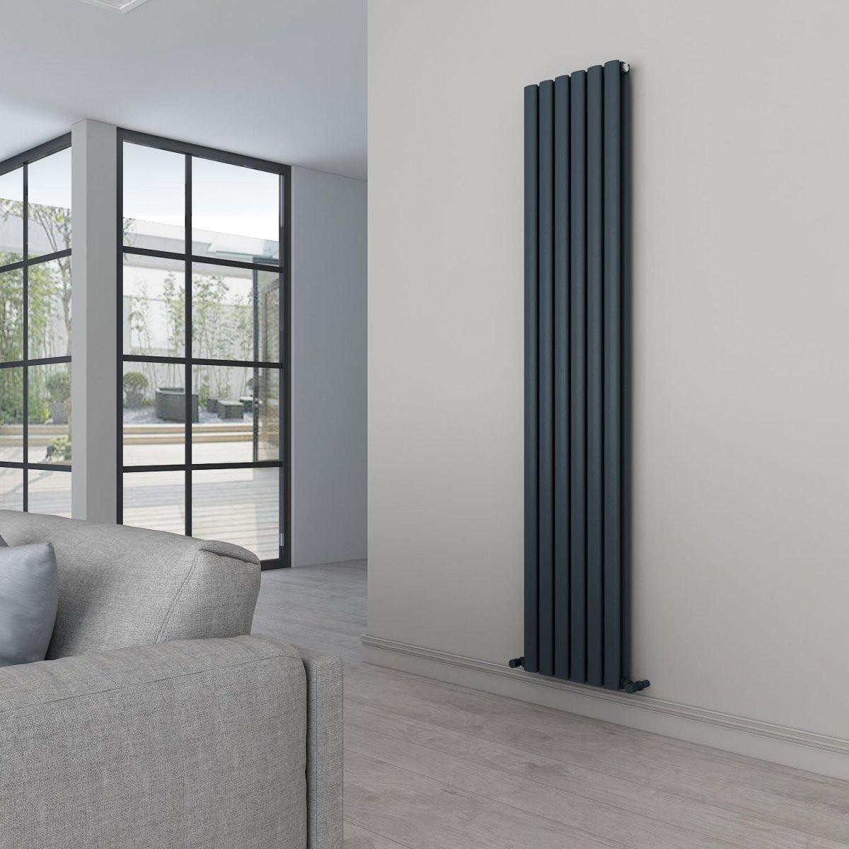 Carisa Tallis Double Aluminium Designer Radiator – Anthracite