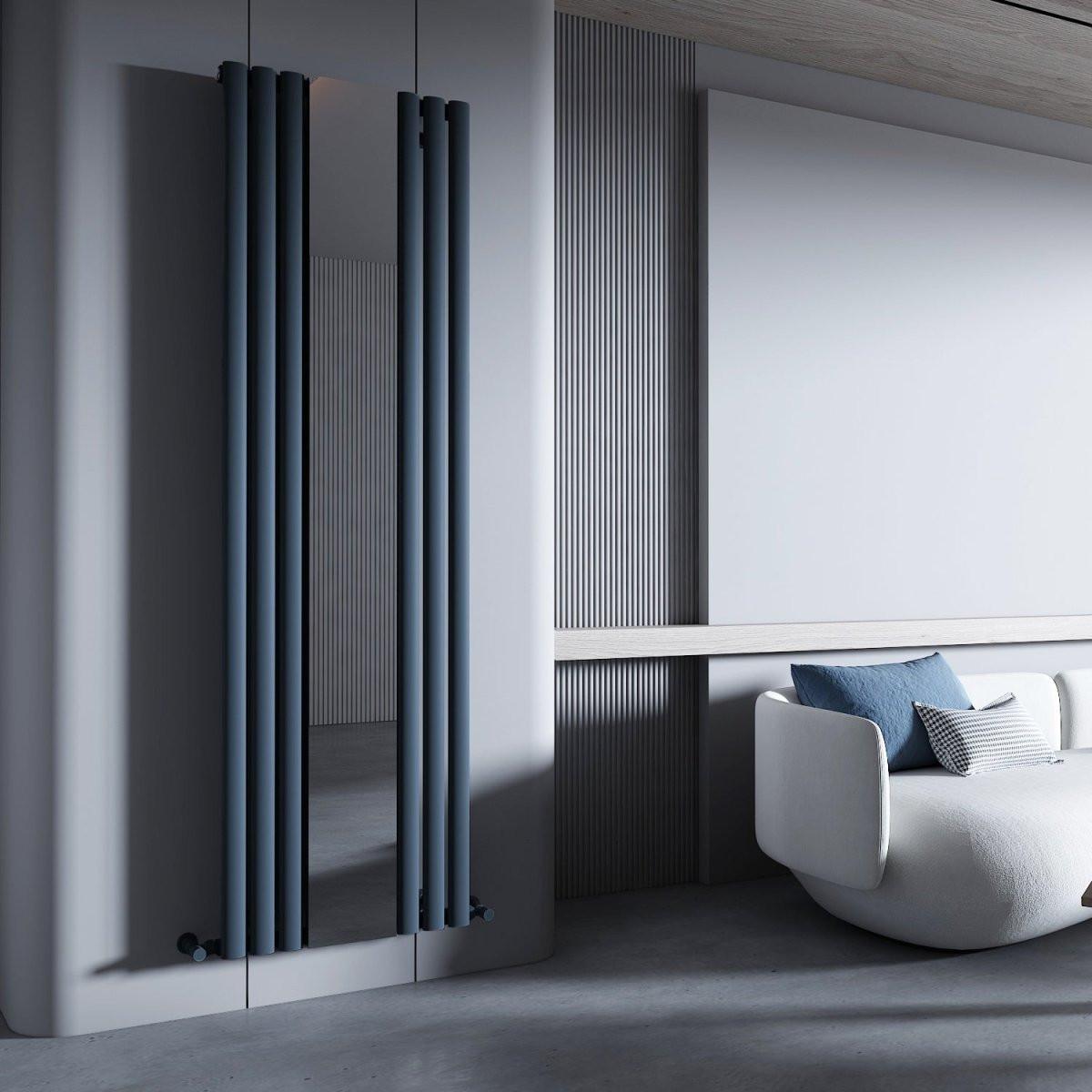 Carisa Tallis Mirror Aluminium Designer Radiator – Anthracite, vertical