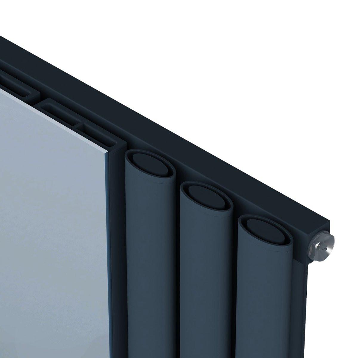 Carisa Tallis Mirror Aluminium Designer Radiator – Anthracite, vertical