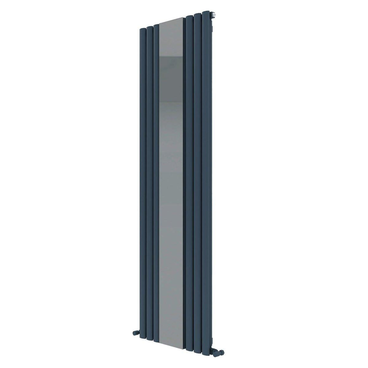 Carisa Tallis Mirror Aluminium Designer Radiator – Anthracite, vertical