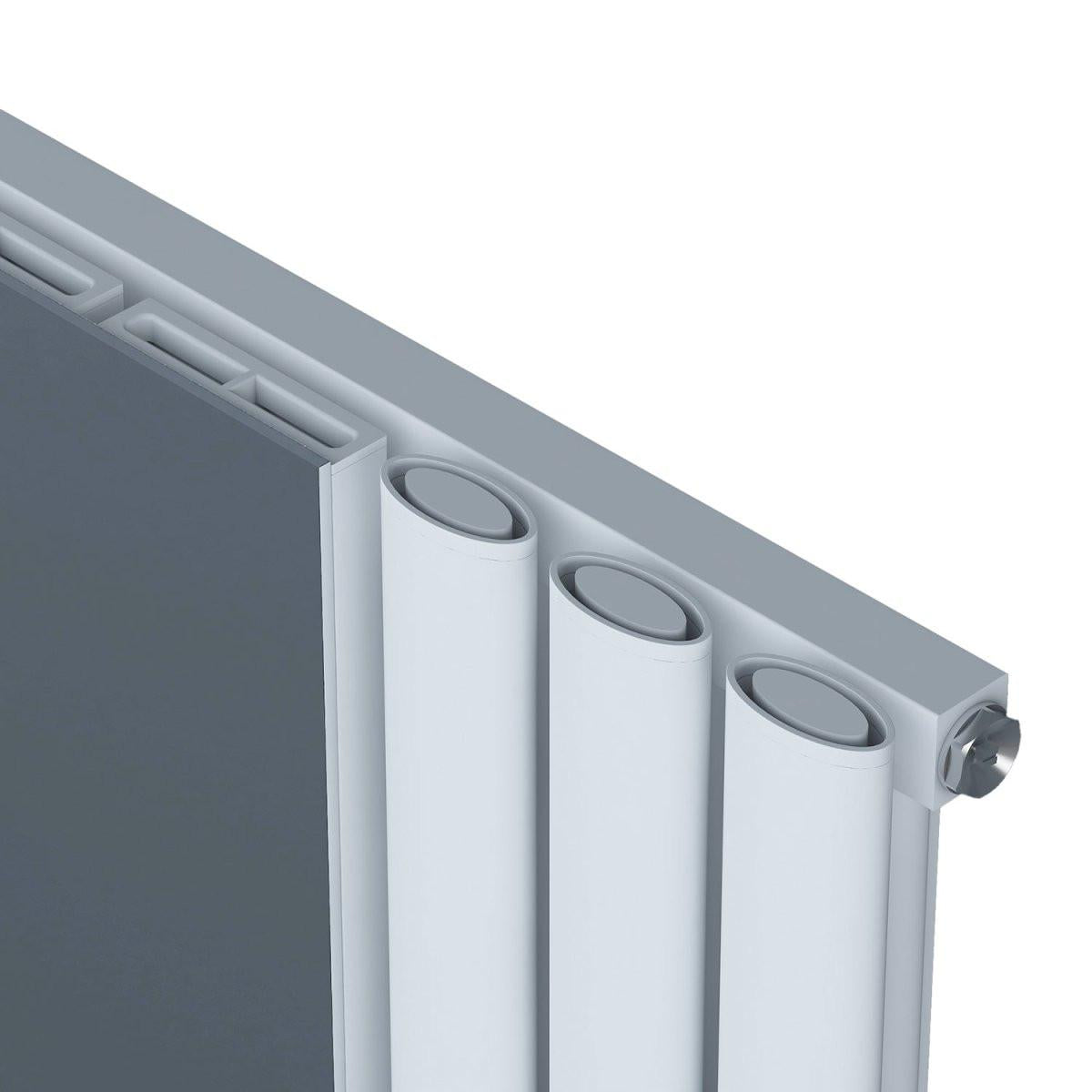 Carisa Tallis Mirror Aluminium Designer Radiator – White, vertical