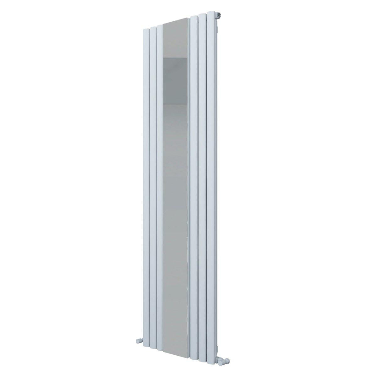 Carisa Tallis Mirror Aluminium Designer Radiator – White, vertical