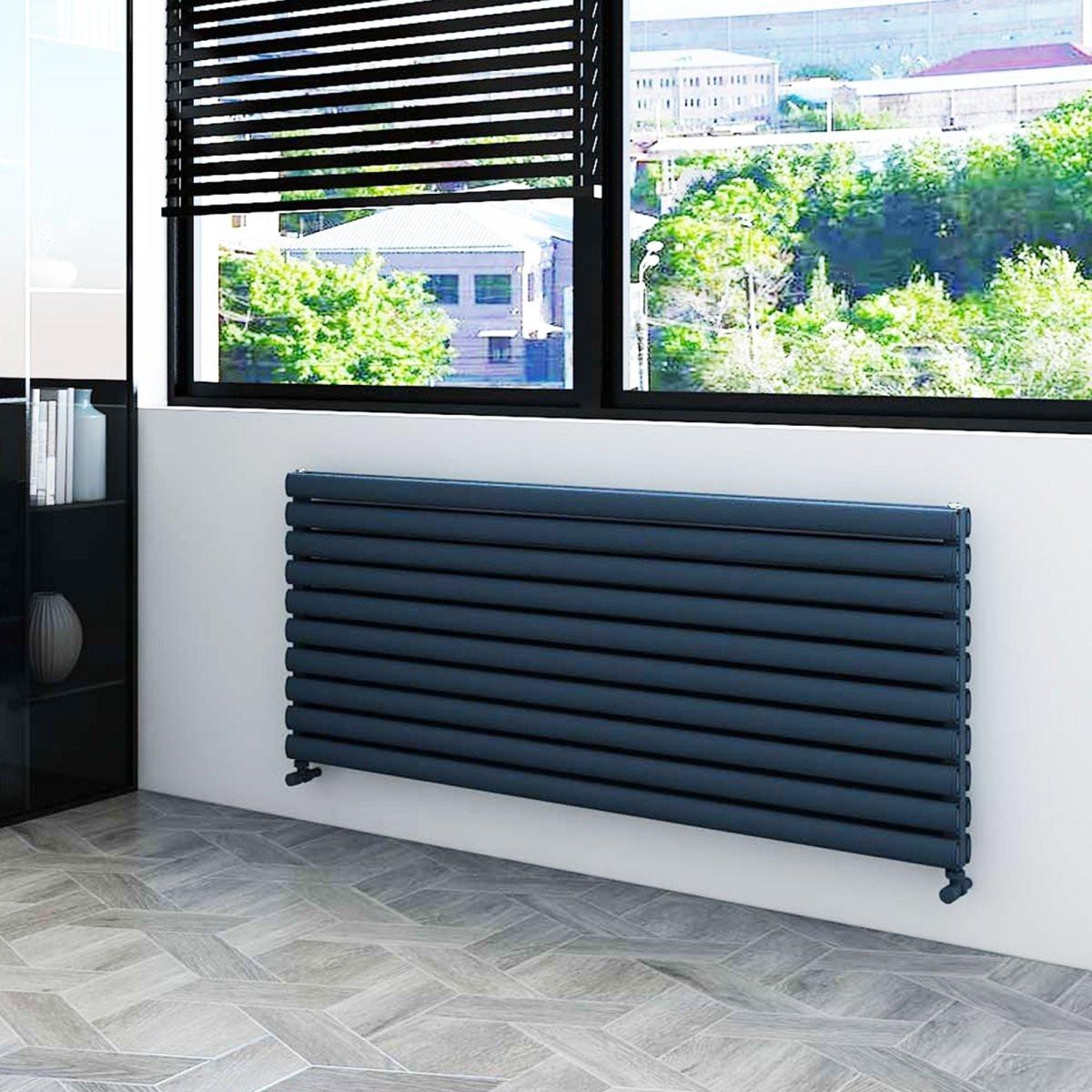 Carisa Tallis XL Aluminium Designer Radiator – Anthracite, horizontal